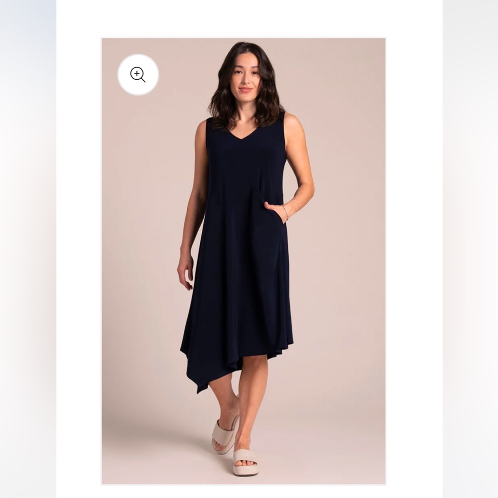Sympli Sleeveless Slant Pocket Dress Resort  Navy 2888NWT Size 10